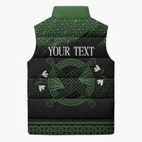 Personalized Imbolc Blessed Celtic Knot Sleeveless Puffer Jacket Brigids Cross Symbol - Wonder Print Shop