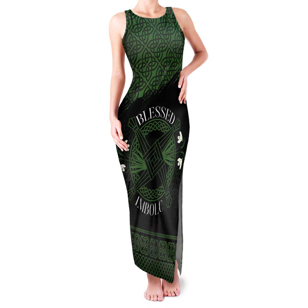 Personalized Imbolc Blessed Celtic Knot Tank Maxi Dress Brigids Cross Symbol - Wonder Print Shop