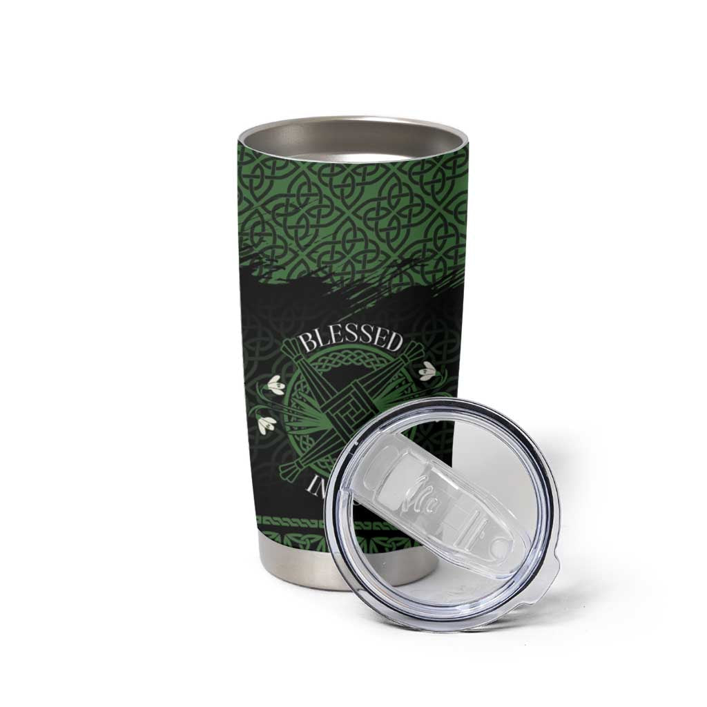 Personalized Imbolc Blessed Celtic Knot Tumbler Cup Brigids Cross Symbol - Wonder Print Shop