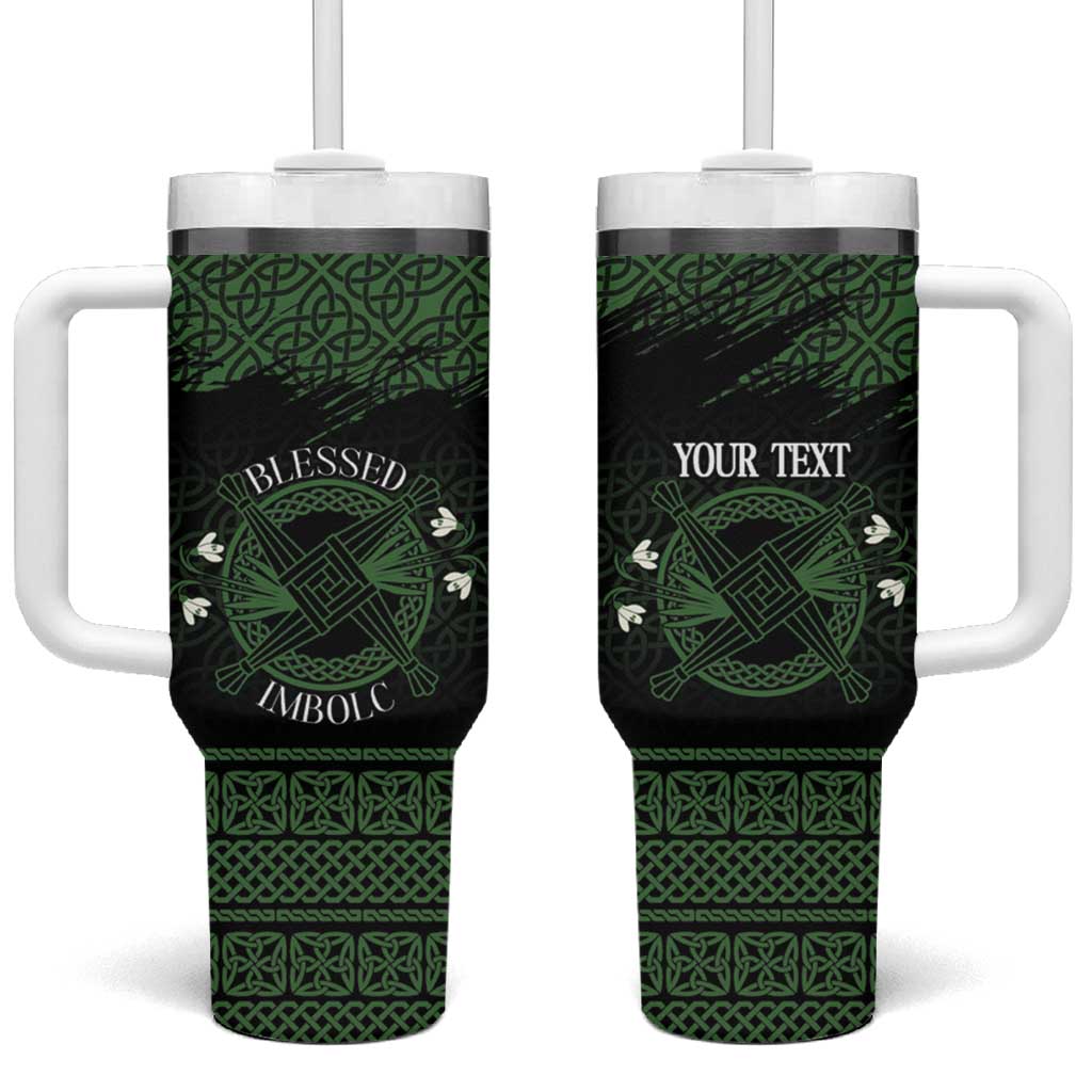 Personalized Imbolc Blessed Celtic Knot Tumbler With Handle Brigids Cross Symbol - Wonder Print Shop