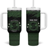 Personalized Imbolc Blessed Celtic Knot Tumbler With Handle Brigids Cross Symbol - Wonder Print Shop