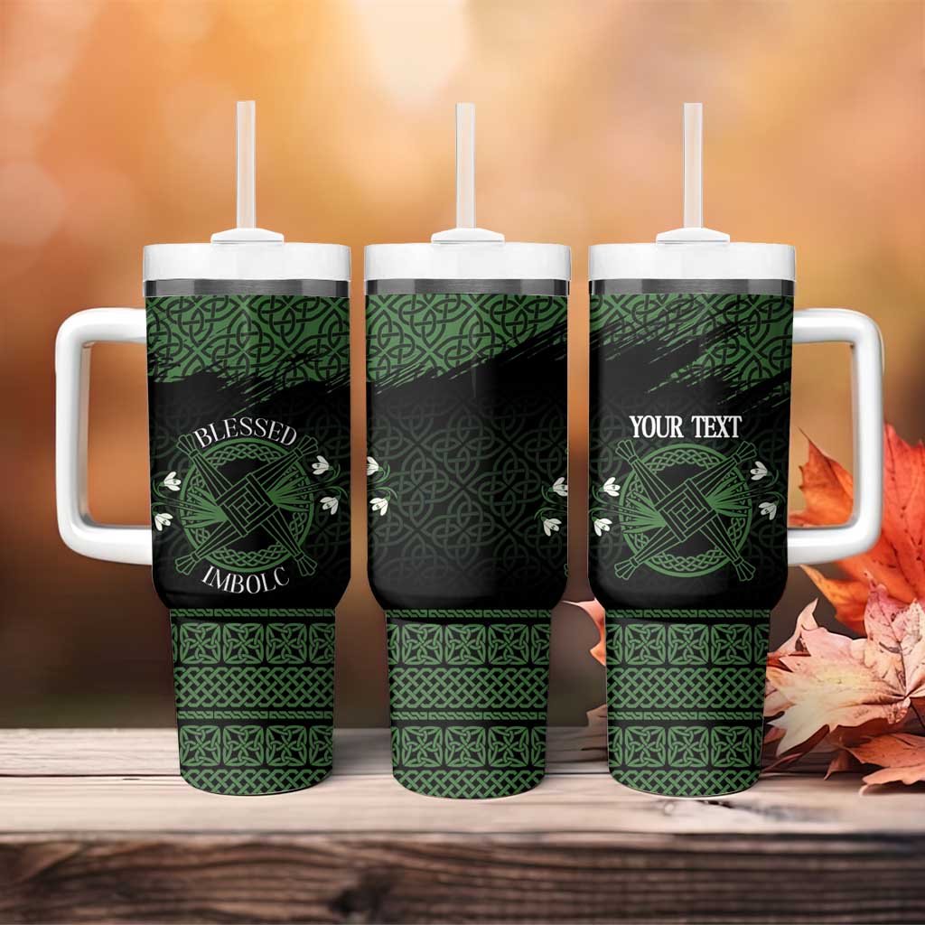 Personalized Imbolc Blessed Celtic Knot Tumbler With Handle Brigids Cross Symbol - Wonder Print Shop