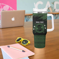 Personalized Imbolc Blessed Celtic Knot Tumbler With Handle Brigids Cross Symbol - Wonder Print Shop