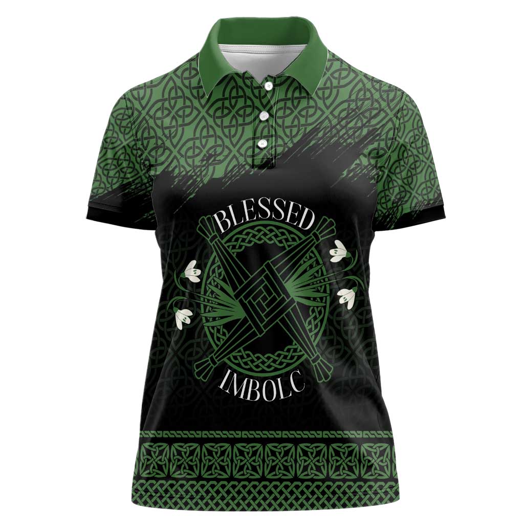 Personalized Imbolc Blessed Celtic Knot Women Polo Shirt Brigids Cross Symbol - Wonder Print Shop