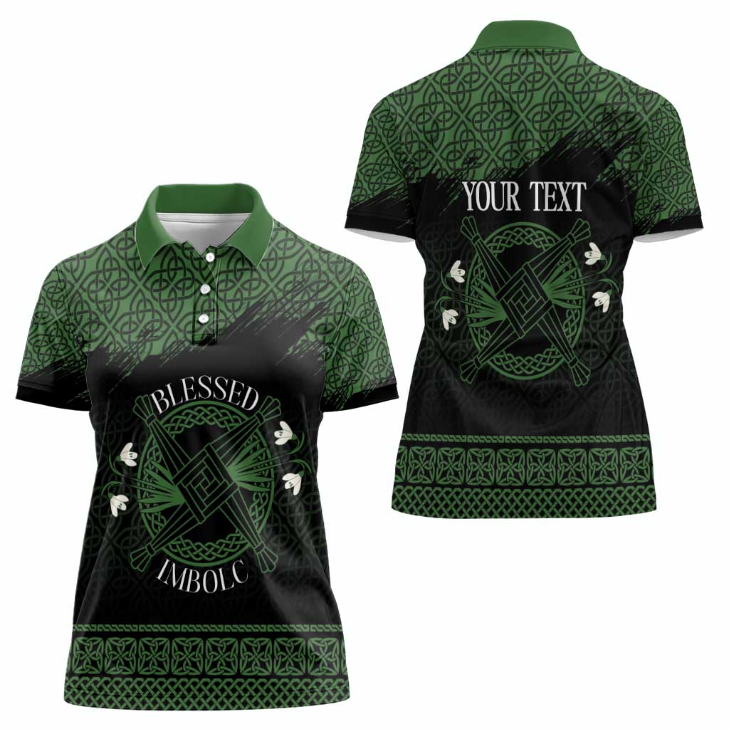 Personalized Imbolc Blessed Celtic Knot Women Polo Shirt Brigids Cross Symbol - Wonder Print Shop