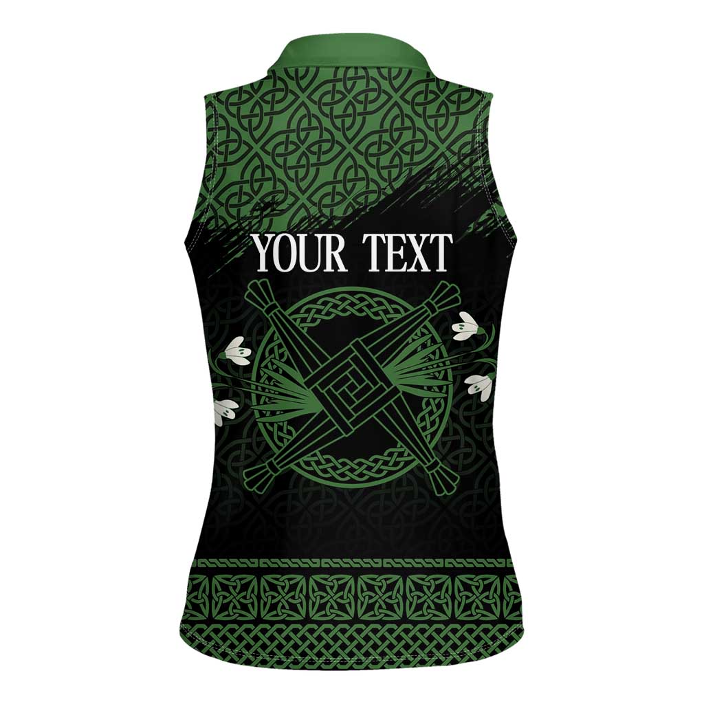 Personalized Imbolc Blessed Celtic Knot Women Sleeveless Polo Shirt Brigids Cross Symbol - Wonder Print Shop