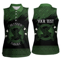 Personalized Imbolc Blessed Celtic Knot Women Sleeveless Polo Shirt Brigids Cross Symbol - Wonder Print Shop