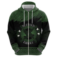 Personalized Imbolc Blessed Celtic Knot Zip Hoodie Brigids Cross Symbol - Wonder Print Shop