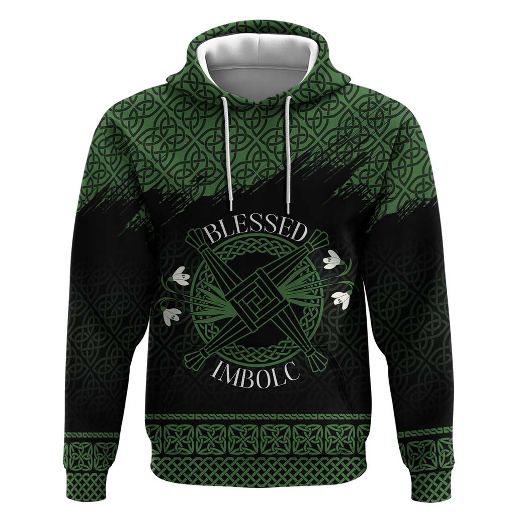 Personalized Imbolc Blessed Celtic Knot Zip Hoodie Brigids Cross Symbol - Wonder Print Shop