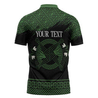 Personalized Imbolc Blessed Celtic Knot Zipper Polo Shirt Brigids Cross Symbol - Wonder Print Shop