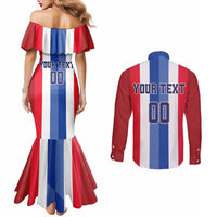 Custom Norway Football Couples Matching Mermaid Dress and Long Sleeve Button Shirt The Lions Champion 2024