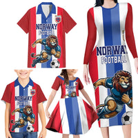 Custom Norway Football Family Matching Long Sleeve Bodycon Dress and Hawaiian Shirt The Lions Champion 2024 - Wonder Print Shop