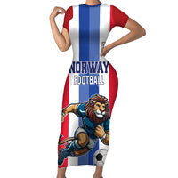 Custom Norway Football Family Matching Short Sleeve Bodycon Dress and Hawaiian Shirt The Lions Champion 2024 - Wonder Print Shop