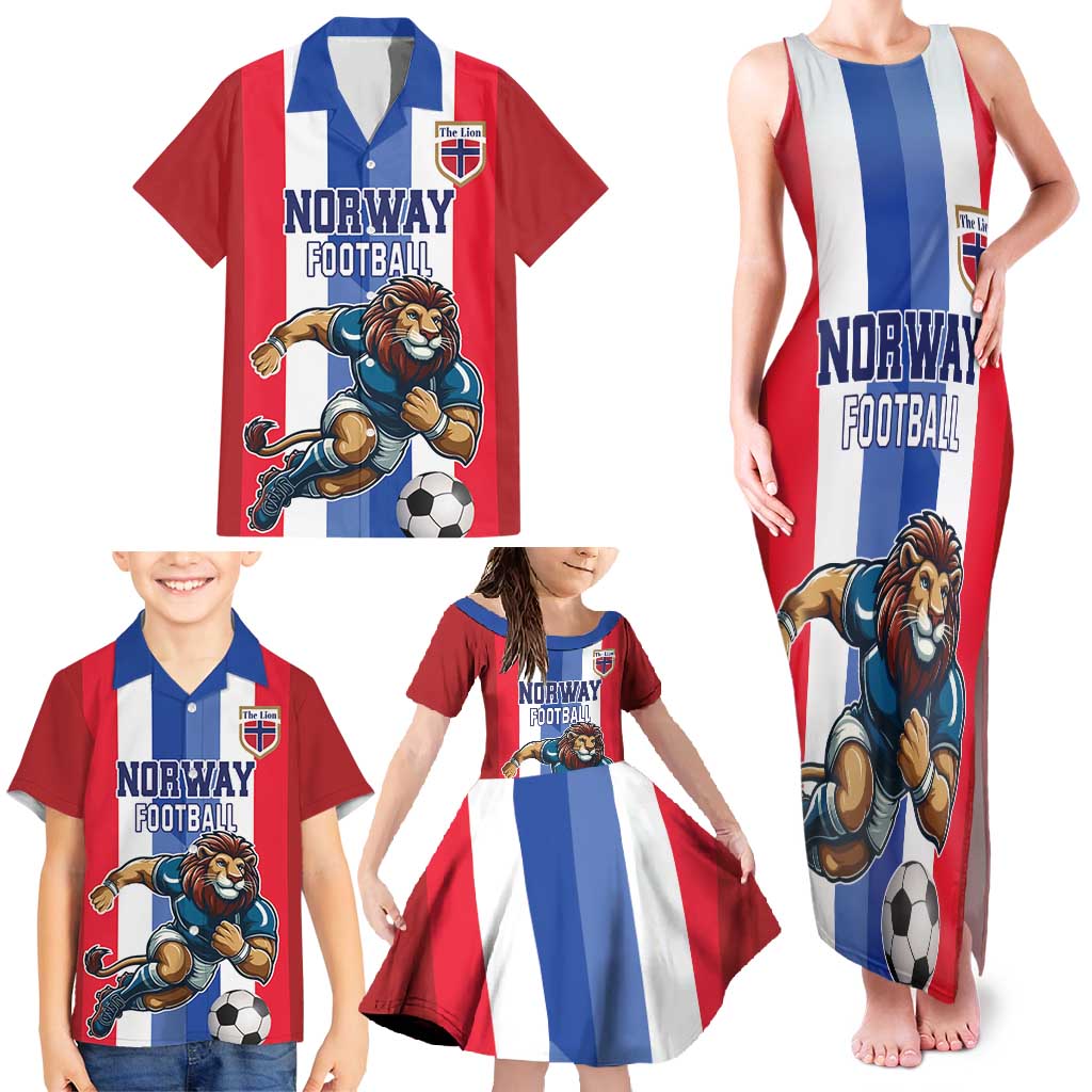 Custom Norway Football Family Matching Tank Maxi Dress and Hawaiian Shirt The Lions Champion 2024 - Wonder Print Shop