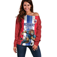 Custom Norway Football Off Shoulder Sweater The Lions Champion 2024 - Wonder Print Shop