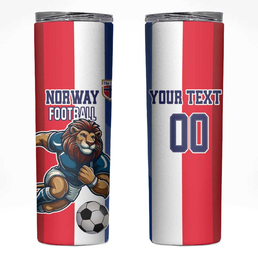 Custom Norway Football Skinny Tumbler The Lions Champion 2024 - Wonder Print Shop