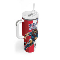 Custom Norway Football Tumbler With Handle The Lions Champion 2024 - Wonder Print Shop