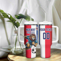 Custom Norway Football Tumbler With Handle The Lions Champion 2024 - Wonder Print Shop