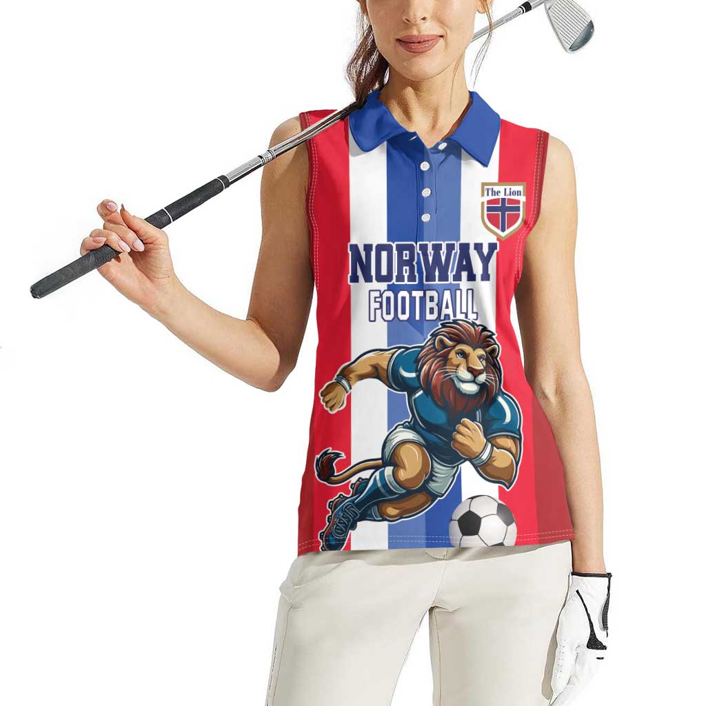 Custom Norway Football Women Sleeveless Polo Shirt The Lions Champion 2024 - Wonder Print Shop