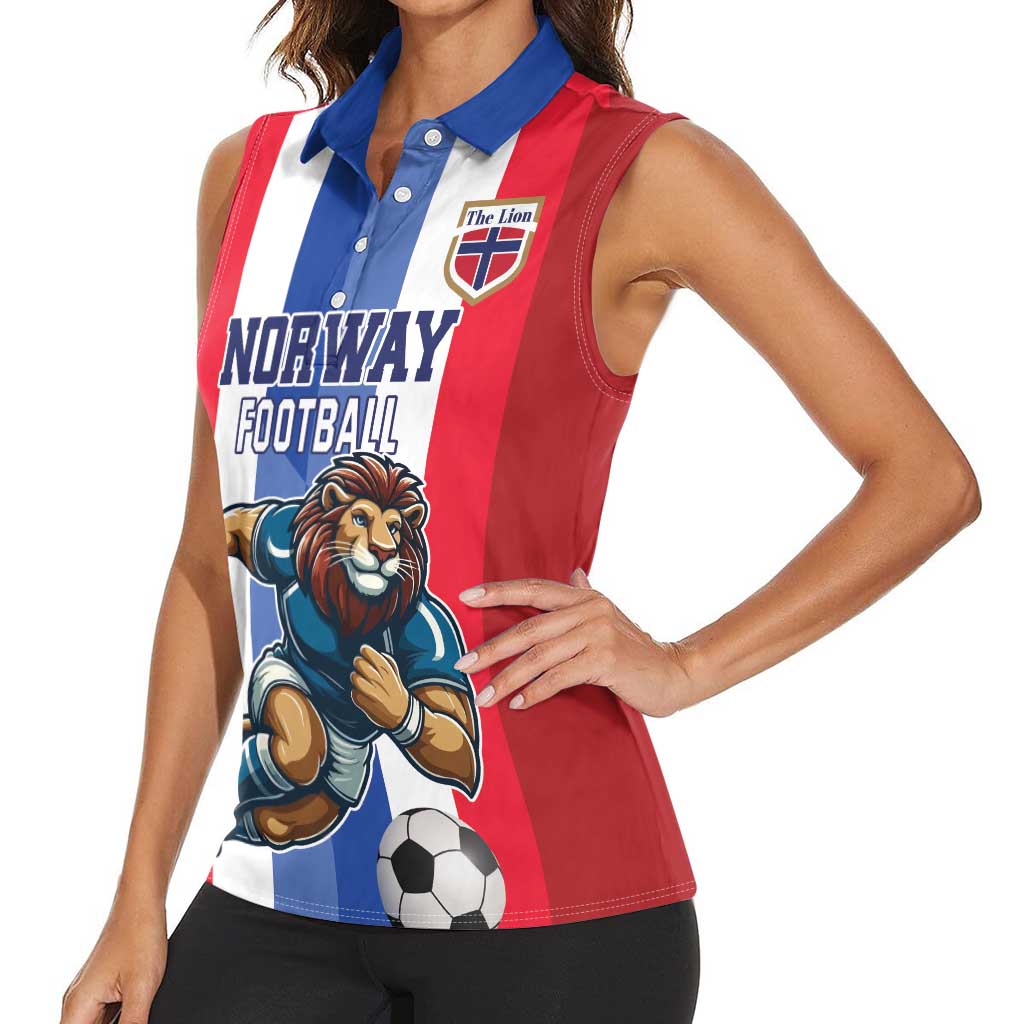 Custom Norway Football Women Sleeveless Polo Shirt The Lions Champion 2024 - Wonder Print Shop