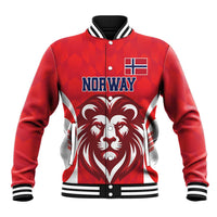 Custom Norway Football Baseball Jacket Red Lion Football 2024 - Wonder Print Shop