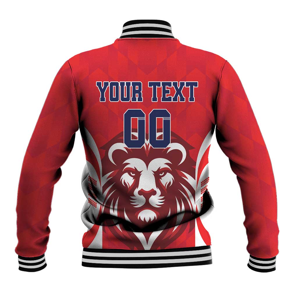 Custom Norway Football Baseball Jacket Red Lion Football 2024 - Wonder Print Shop