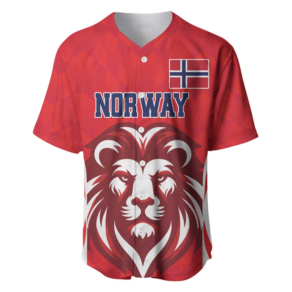 Custom Norway Football Baseball Jersey Red Lion Football 2024 - Wonder Print Shop