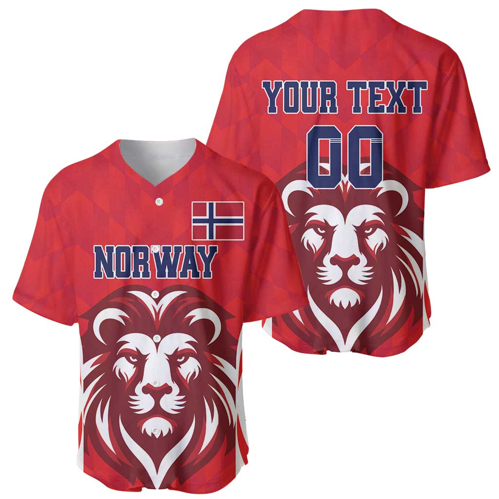 Custom Norway Football Baseball Jersey Red Lion Football 2024 - Wonder Print Shop
