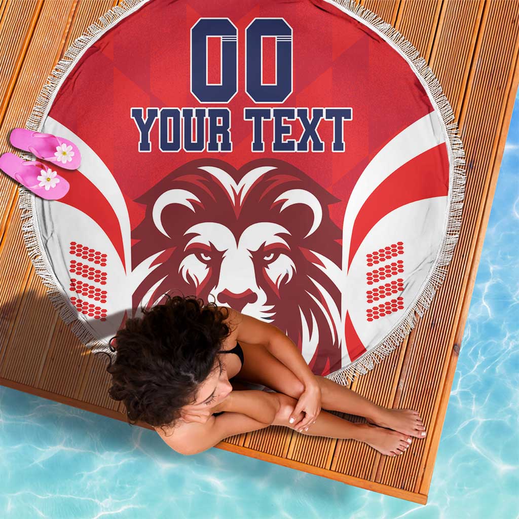 Custom Norway Football Beach Blanket Red Lion Football 2024 - Wonder Print Shop