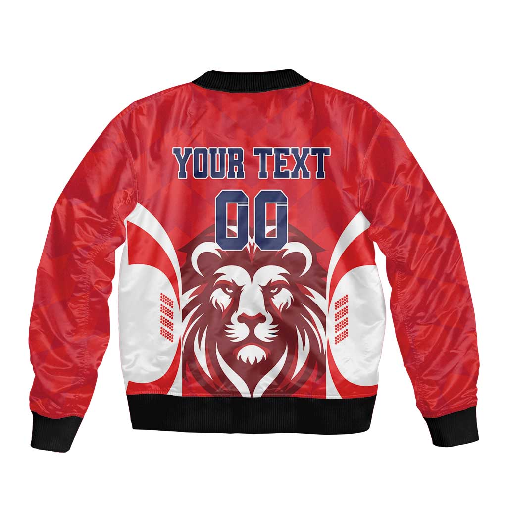 Custom Norway Football Bomber Jacket Red Lion Football 2024 - Wonder Print Shop