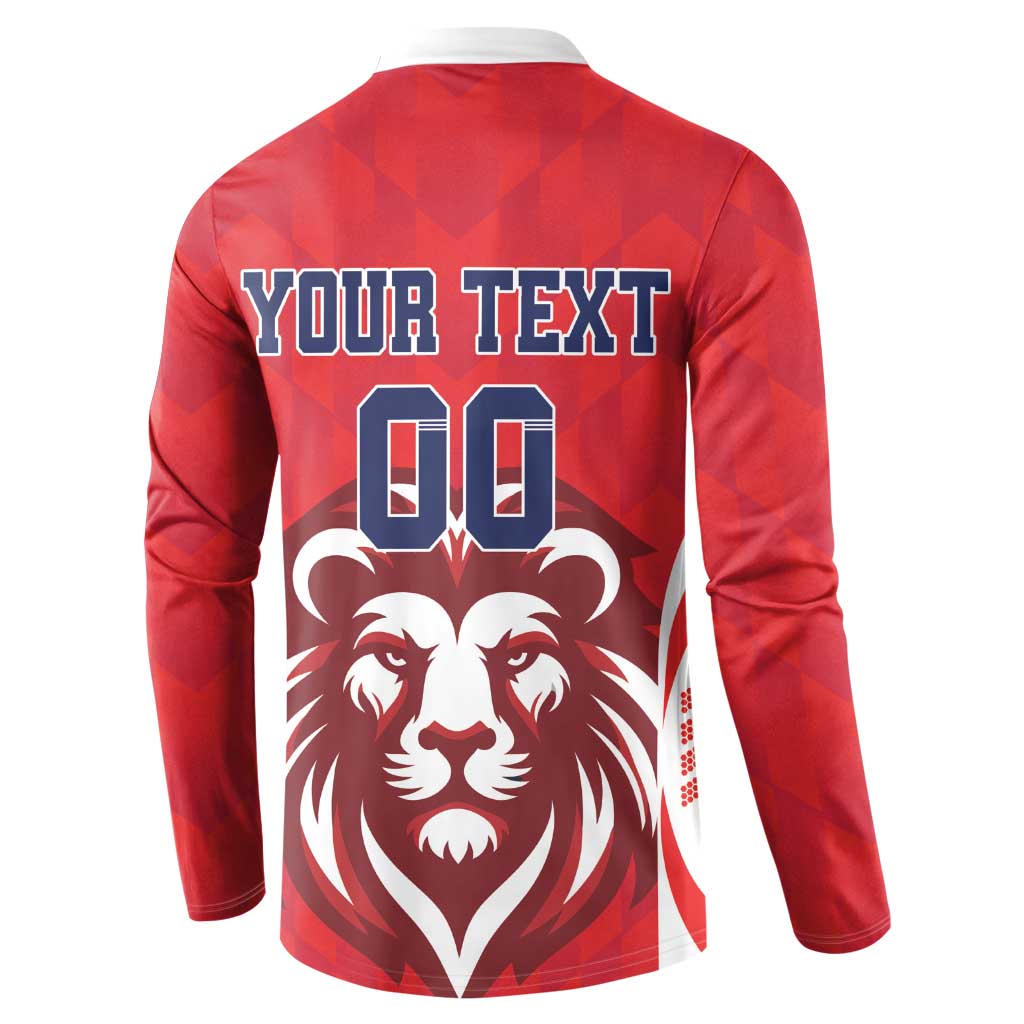 Custom Norway Football Button Sweatshirt Red Lion Football 2024 - Wonder Print Shop