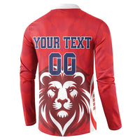 Custom Norway Football Button Sweatshirt Red Lion Football 2024 - Wonder Print Shop