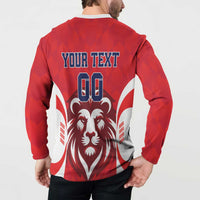 Custom Norway Football Button Sweatshirt Red Lion Football 2024 - Wonder Print Shop