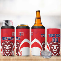 Custom Norway Football 4 in 1 Can Cooler Tumbler Red Lion Football 2024 - Wonder Print Shop