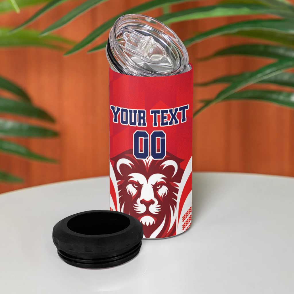 Custom Norway Football 4 in 1 Can Cooler Tumbler Red Lion Football 2024 - Wonder Print Shop