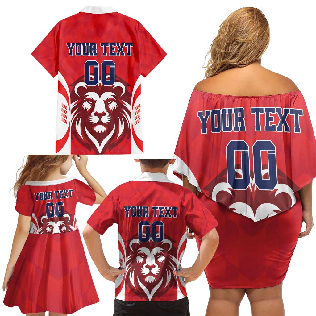 Custom Norway Football Family Matching Off Shoulder Short Dress and Hawaiian Shirt Red Lion Football 2024 - Wonder Print Shop