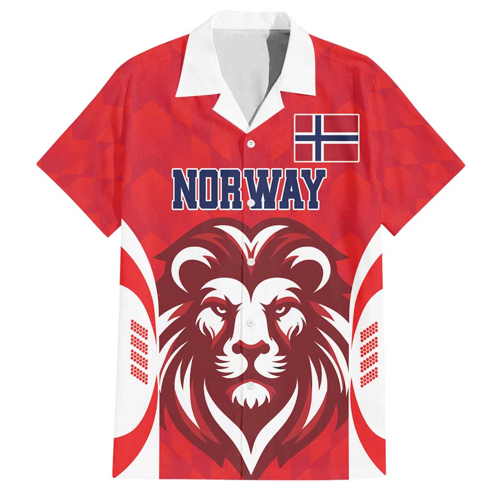 Custom Norway Football Family Matching Summer Maxi Dress and Hawaiian Shirt Red Lion Football 2024 - Wonder Print Shop