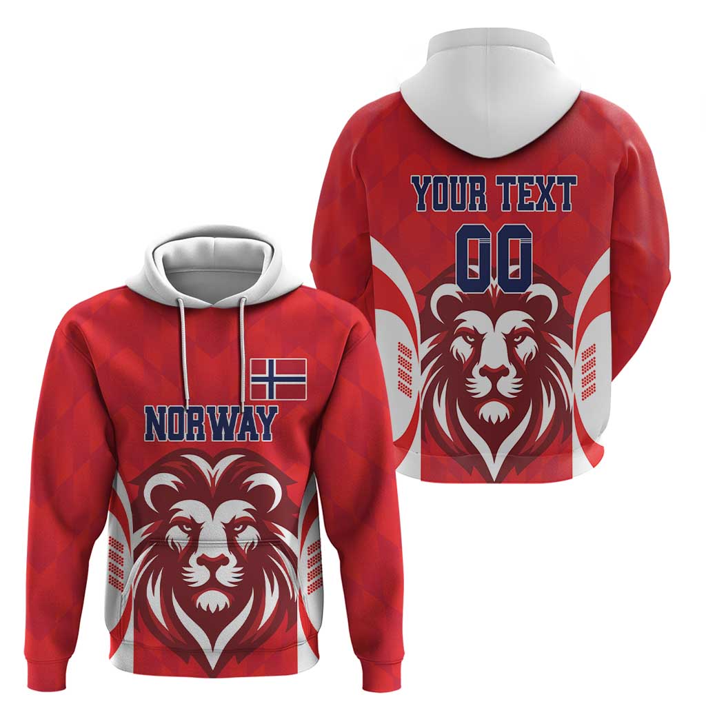 Custom Norway Football Hoodie Red Lion Football 2024 - Wonder Print Shop