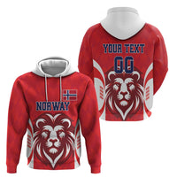 Custom Norway Football Hoodie Red Lion Football 2024 - Wonder Print Shop