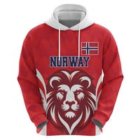 Custom Norway Football Hoodie Red Lion Football 2024 - Wonder Print Shop