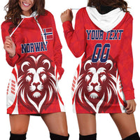 Custom Norway Football Hoodie Dress Red Lion Football 2024 - Wonder Print Shop