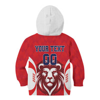 Custom Norway Football Kid Hoodie Red Lion Football 2024 - Wonder Print Shop