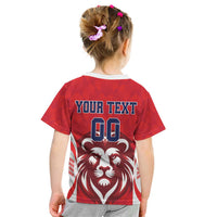 Custom Norway Football Kid T Shirt Red Lion Football 2024 - Wonder Print Shop