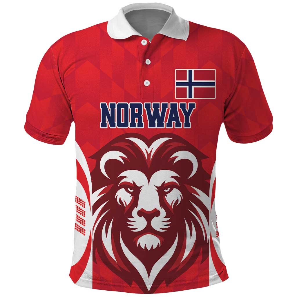 Custom Norway Football Polo Shirt Red Lion Football 2024 - Wonder Print Shop