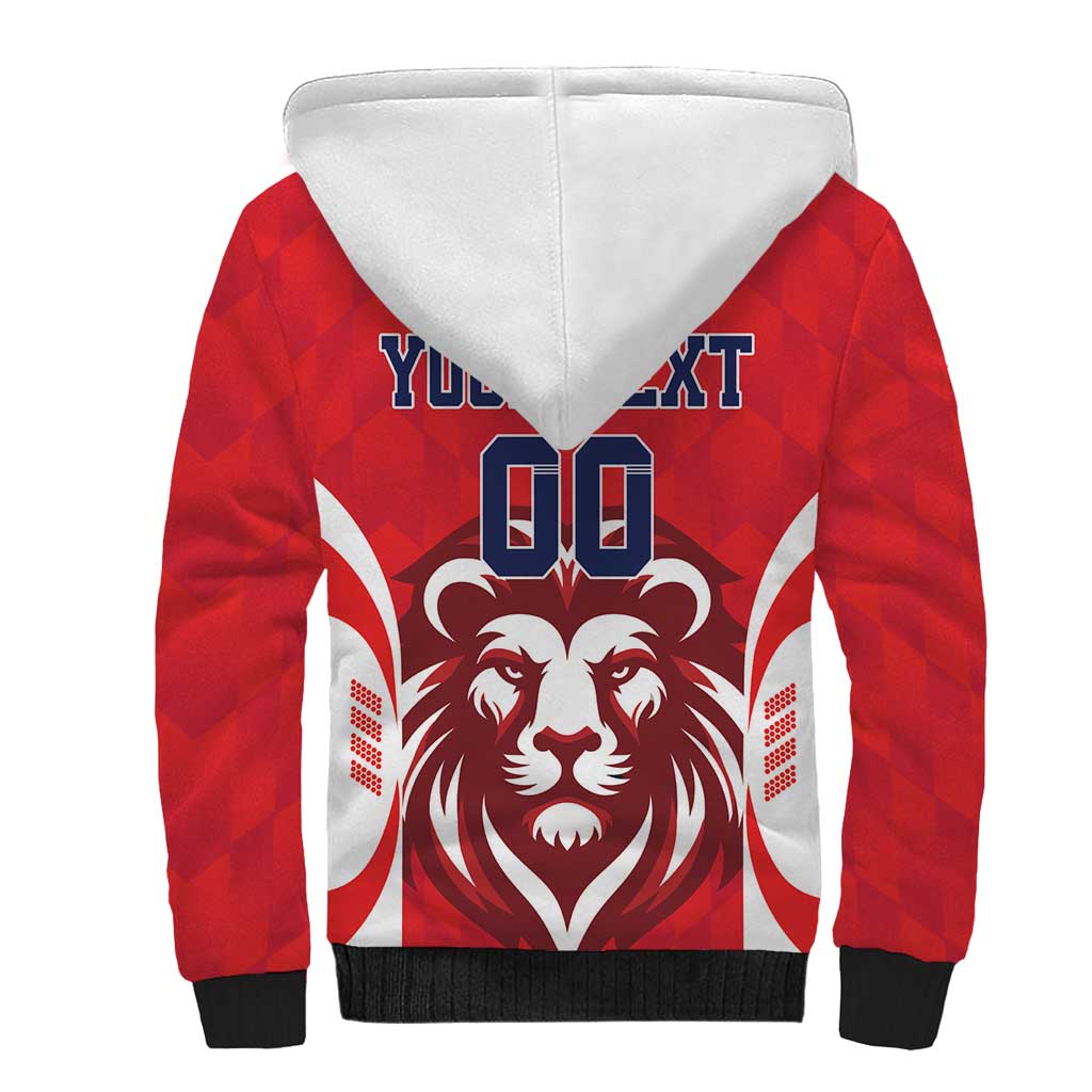 Custom Norway Football Sherpa Hoodie Red Lion Football 2024 - Wonder Print Shop