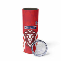 Custom Norway Football Skinny Tumbler Red Lion Football 2024 - Wonder Print Shop