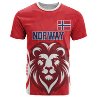 Custom Norway Football T Shirt Red Lion Football 2024 - Wonder Print Shop