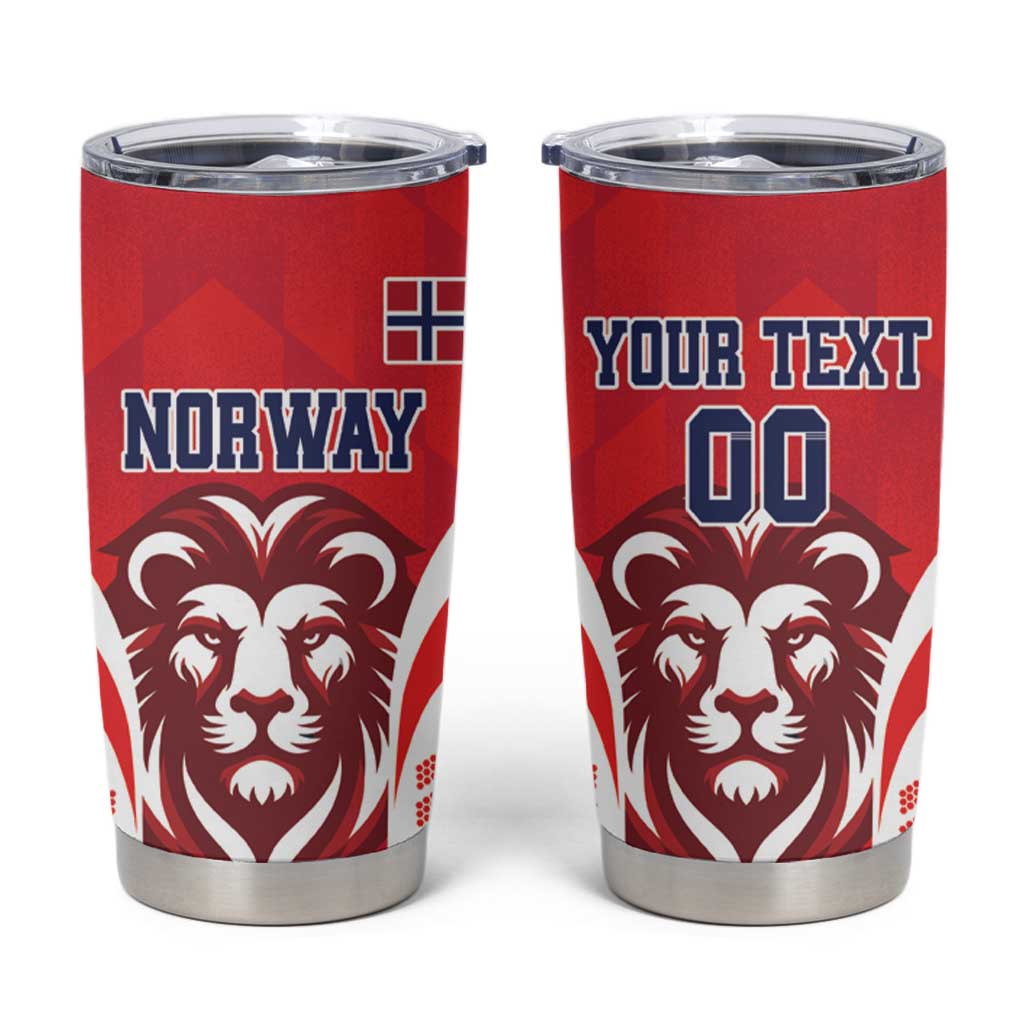 Custom Norway Football Tumbler Cup Red Lion Football 2024 - Wonder Print Shop