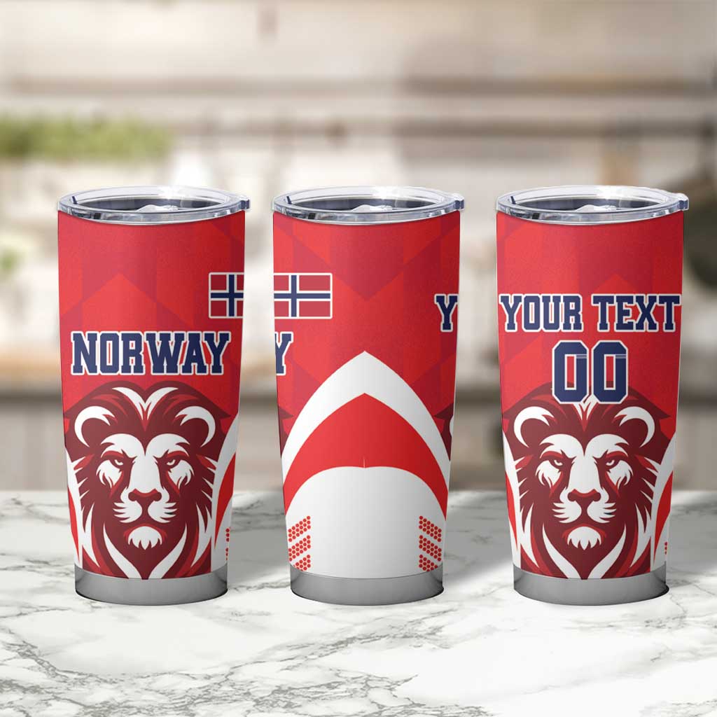 Custom Norway Football Tumbler Cup Red Lion Football 2024 - Wonder Print Shop