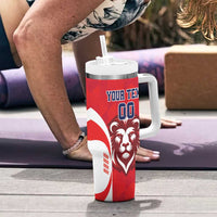 Custom Norway Football Tumbler With Handle Red Lion Football 2024 - Wonder Print Shop